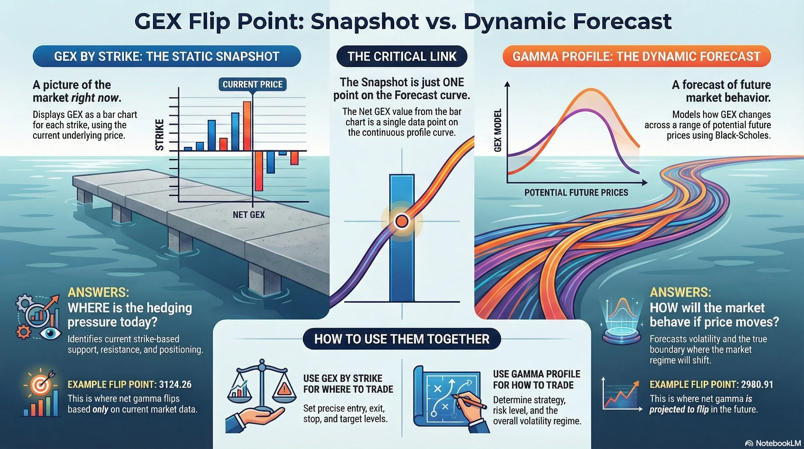 GEX Flip Points Explained: Snapshot vs. Forecast Methods in Gamma Analysis